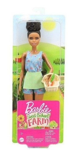 Imagem 2 de 7 de Barbie Morena Coque Fazendeira Cesto E Cenouras Ms