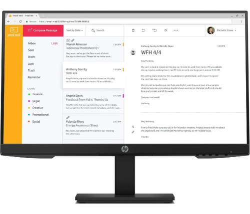 Monitor Hp 23.8 Pulgadas P24h Fhd Hdmi Vga 7vh44aa Alpha S.i