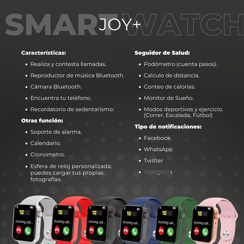 Reloj Smartwatch Wollow Joy Plus Moderno Resistente