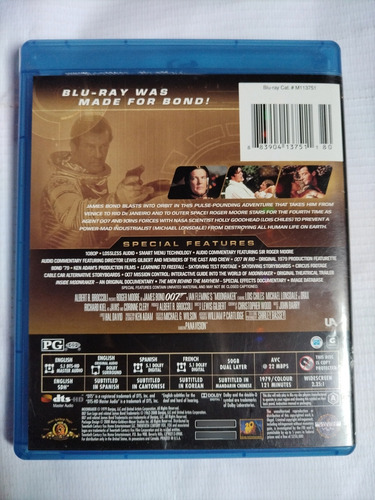 Moonraker 007 Acción Película Blu-ray Original Importado (Usado)