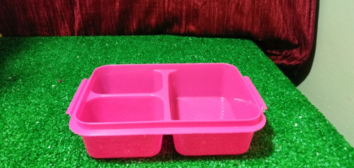 Contenedor De Alimentos Con 3 Divisiones 21x15x5cm 22 Piezas