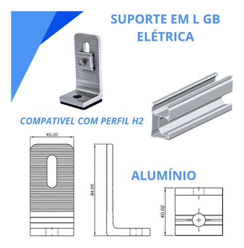 Kit 02 Suporte Em L Telha Fibrocimento Chapa L Alumínio
