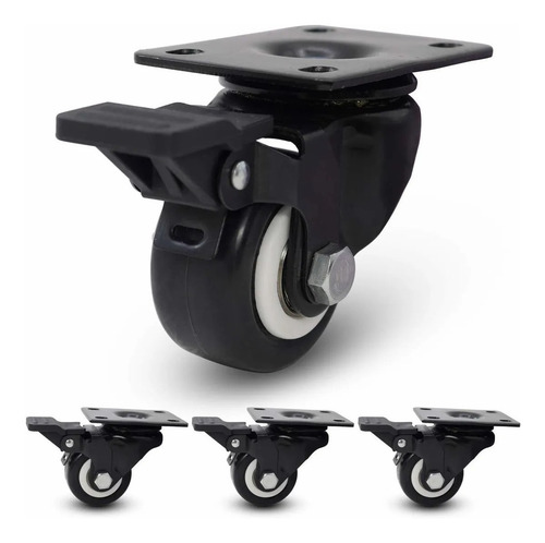 Pack 4 Ruedas Giratoria 2'' Con Freno