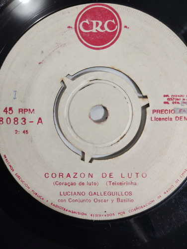 Vinilo Single De Luciano  Galleguillos - Corazon De  ( M36