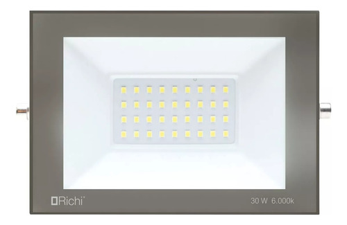 Reflector Proyector Led Richi 30w Ip65 Floodlight 2700 Lm Carcasa Negro Luz Blanco Frío