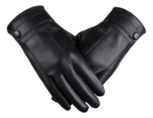 Guantes Hombres Cuero Invierno Cálido Moto Esquí Nieve