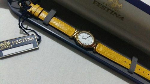 Lindo Relógio De Pulso Festina,pulseira De Couro, Fem,cx Aço