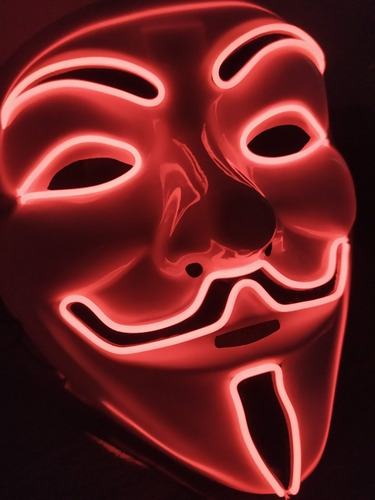 Imagem 2 de 2 de Mascara Cosplay Led Vendetta Neon A Pilha Varias Cores