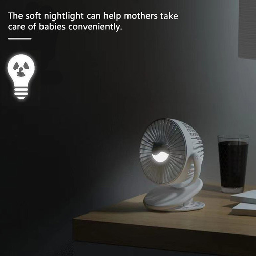Mini Ventilador Con Clip De Escritorio Usb Con Luz