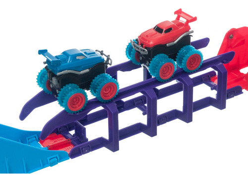 Monster Truck Trix Trux Acrobático Rampas Tirolesa Acessório Cor Colorido