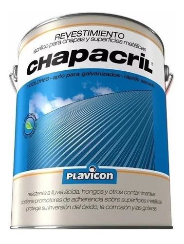 Chapacril Pintura Chapas Metalicas Galvanizadas 4 L Plavicon