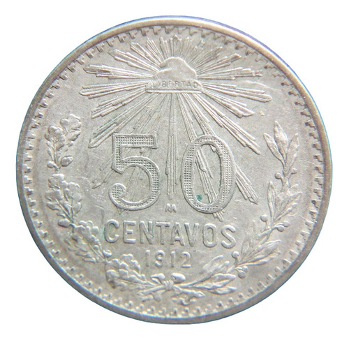 Moneda 50 Centavos 19012 Plata .800 Resplandor Fecha Clave
