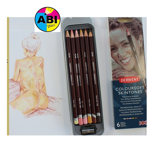 Lapices Skintones Pastel Derwent Lata X 6 Arte Tonos Piel