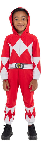 Power Rangers Red Ranger Mono De Cosplay Con Cremallera Para