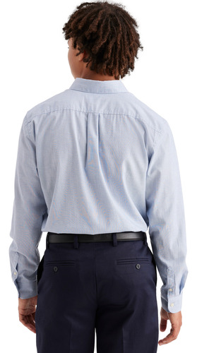 Camisa Hombre Ls Stain Defender Classic Fit Celeste Dockers