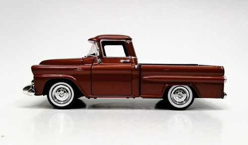 Gmc 100 1958 Fleetside Motormax Diecast Escala 1:24 Color Café