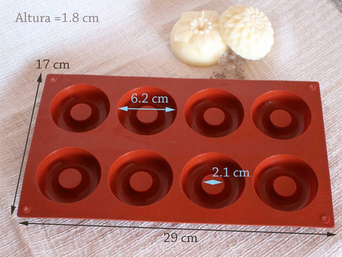 Molde Silicon Rosquillas Donitas Donas Chocolate Reposteria