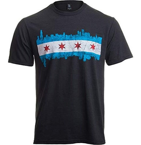 Horizonte De La Bandera De La Ciudad De Chicago Camiseta V 