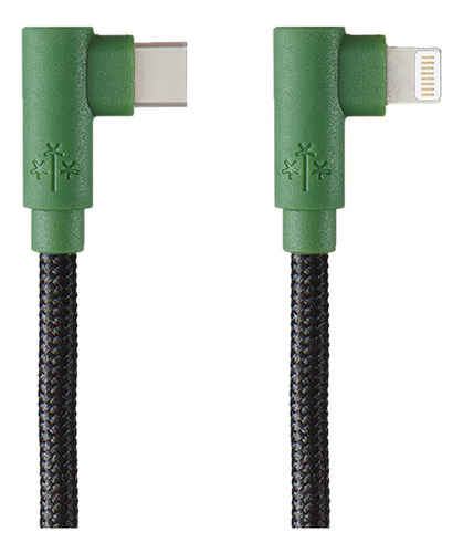 Cable Tipo C A Lightning Hune Hiedra Compatible Con iPhone Color Bosque