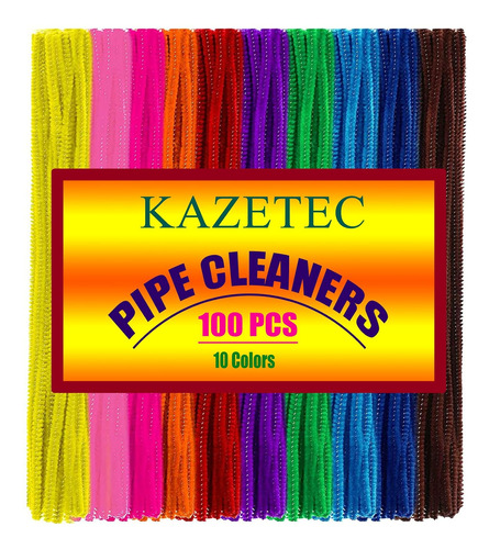 100 Pcs 10 Colours Pipe Cleaners, Pipe Cleaners Craft, ...