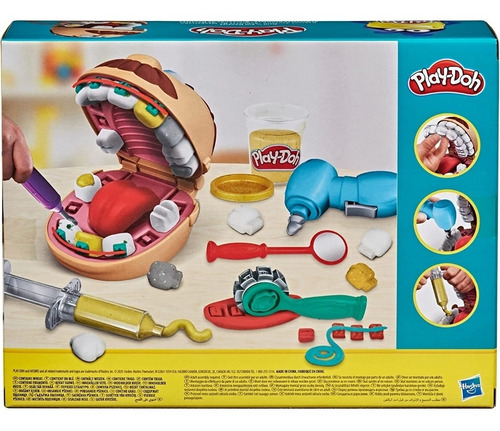 Imagen 3 de 5 de Play Doh Drill Fill Dentista Incluye 8 Envases