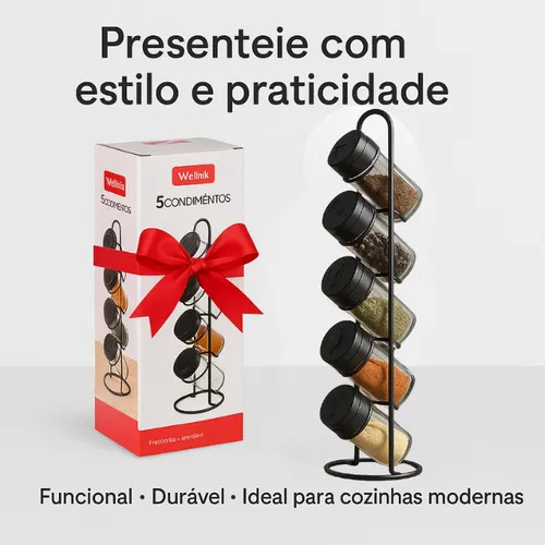 Conjunto 8 Pote Potinhos De Sal Temperos Vidro Preto
