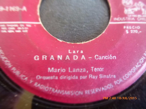 Vinilo Single De Mario Lanza -- Grandana  ( R48