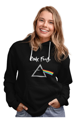 Poleron Unisex Pink Floyd Musica Rock Logo Estampado Algodon