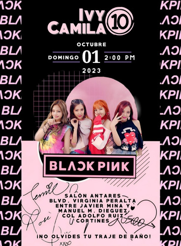 Invitación Digital Black Pink