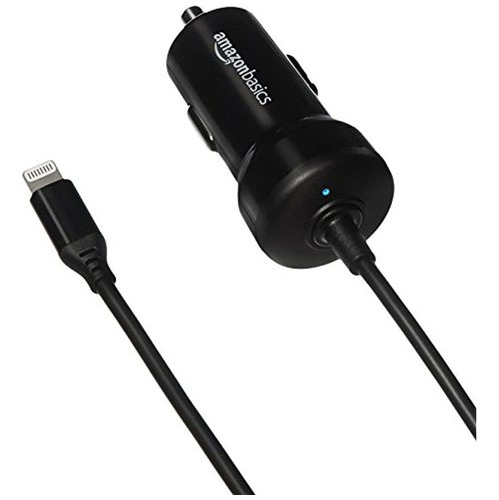 Amazon Basics Cargador De Coche Lightning Con Cable Recto, 5