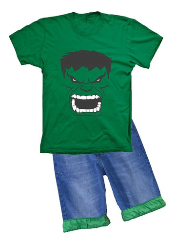 Conjunto Hulk Infantil Personagens Fantasia
