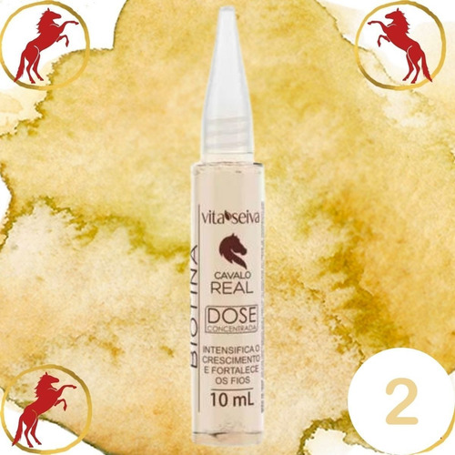 Imagem 3 de 10 de Kit C/2 Ampola Biotina Cavalo Real Vita Seiva 10ml