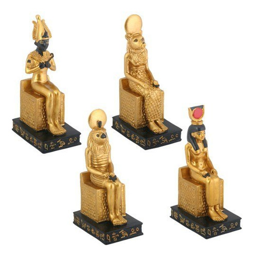 Figurina De Dioses Egipcios Sentados, Juego De 4