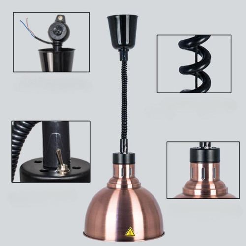 Lámpara De Calor Retráctil Colgante, Luz Bronce