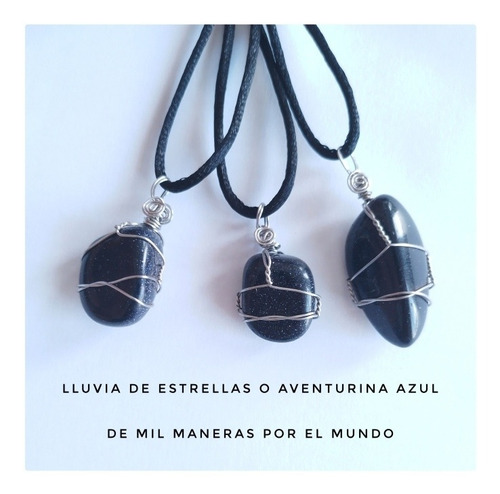 Collar Aventurina Azul Piedra Energética. Trabajo,potencial