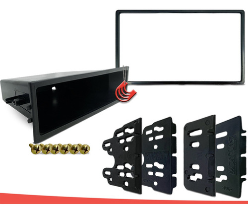 Moldura 2 Din Multimídia Mp5 I30 Ar Analógico 2008 2009 2010 Cor Preto