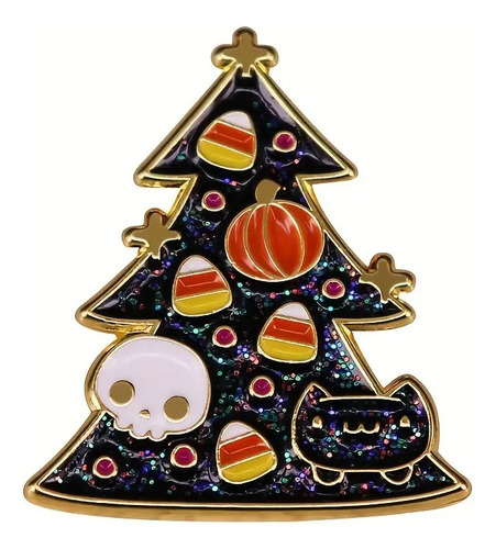 Broche Pin Con Diseño Navidad Navidark. Pines Goth Divertido