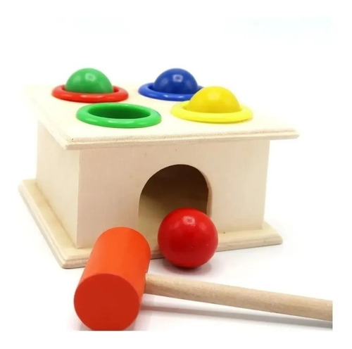 Caja Martillo Didactico Motricidad Juguete Madera Montessori