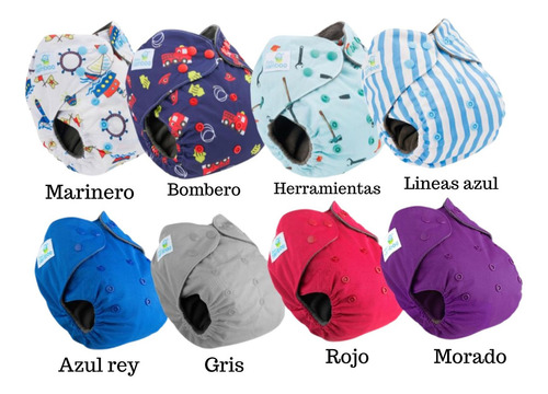 10 Pañales Ecológicos Premium +10 Insertos Bambú Personaliza Género Sin género Talla Mediano (M)