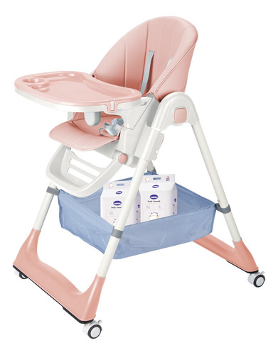 Silla De Comer Bebe Plegable Con Ruedas Multiuso