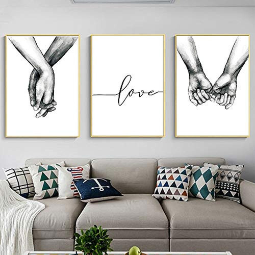 Kiddale Love And Hand In Hand Wall Art Póster Con Impresión 