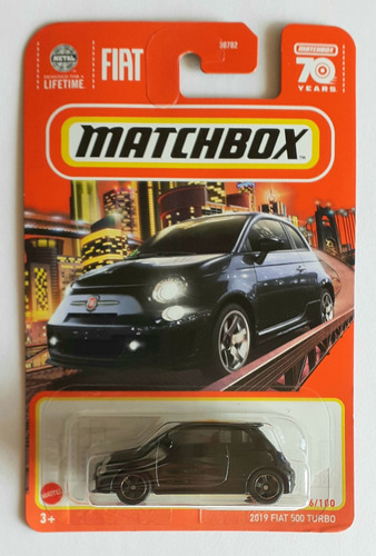 Matchbox 2023, '19 Fiat 500 Turbo - 16/100 - ( Negro )