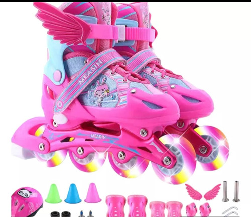 Patines En Línea Ajustables Set De Accesorios Niños Y Niñas