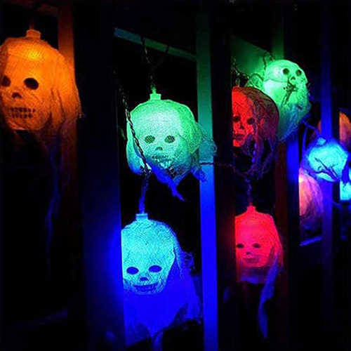 Cb Halloween Impermeable Cráneo Brillante Cadena De Luz