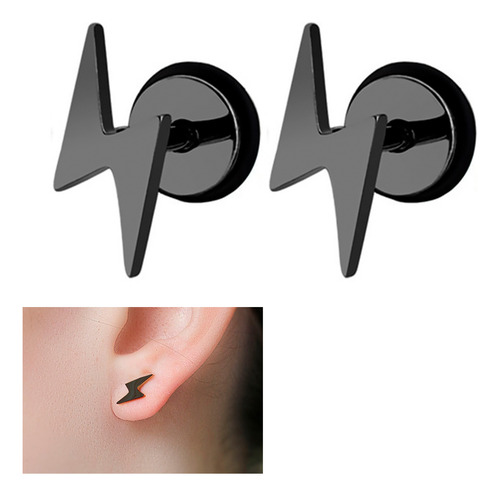 Aros De Acero Mujer Aros Hombre Piercing Rayo Aros Negros