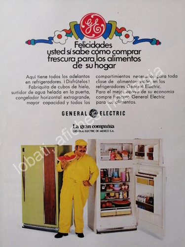 Cartel De Edgar Vivar Refrigeradores General Electric 1980s