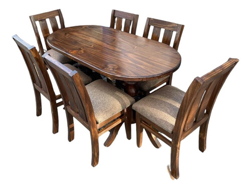 Juego De Comedor Oval De 6 Sillas Juaquinas