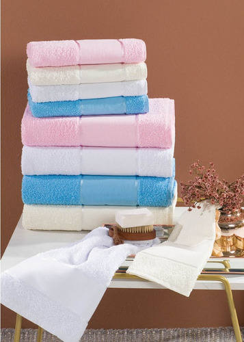 Kit 2 Toalhas Grande 100% Algodão Alta Absorção Toalha Rosto Branco