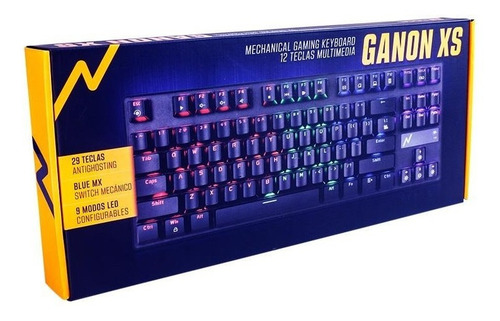 Teclado Mecánico Gamer Retroiluminado Noga Ganon Xs Blue Mx