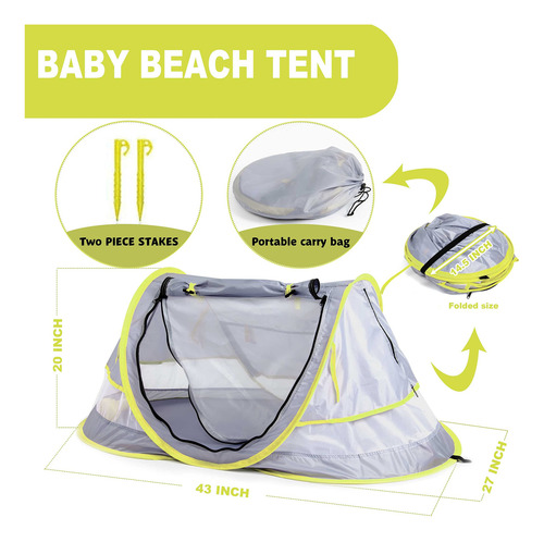 Tienda De Campaña Desplegable De Playa Para Bebé, Upf 50+,